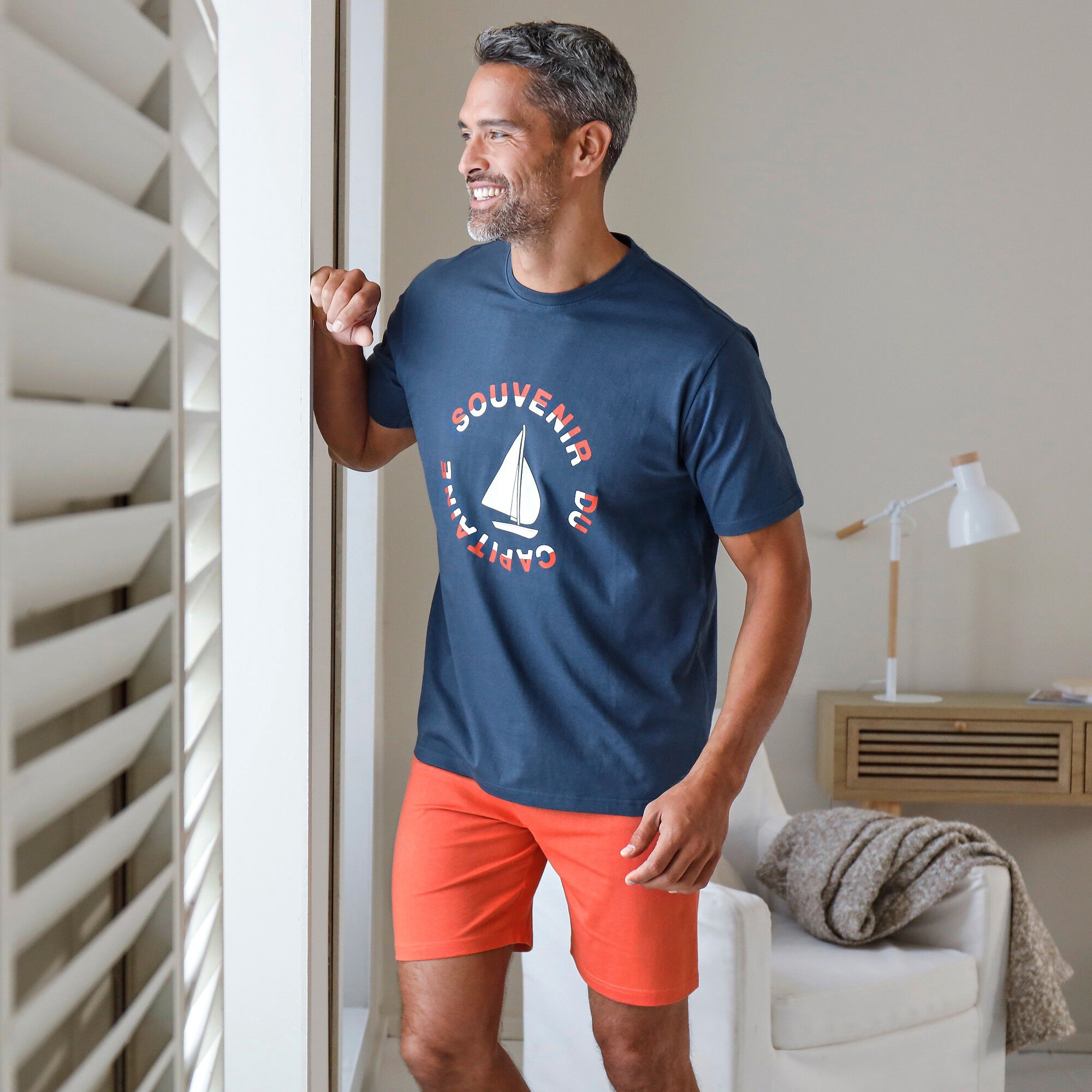 T-shirt de pyjama manches courtes motif bateau