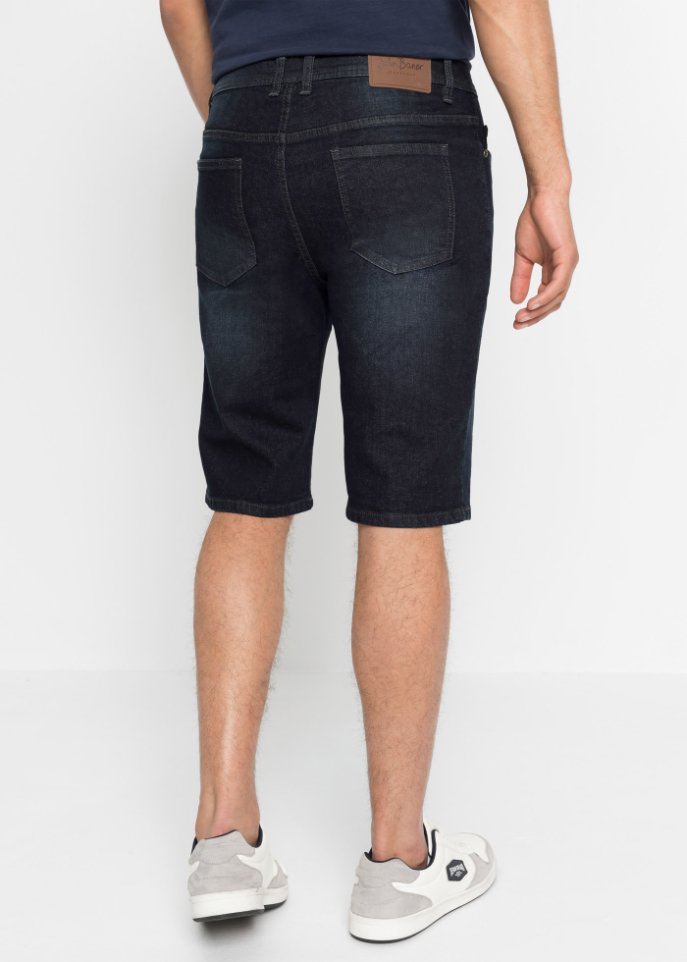 Stretch-Jeans-Bermuda mit verstärktem Schritt, Regular Fit