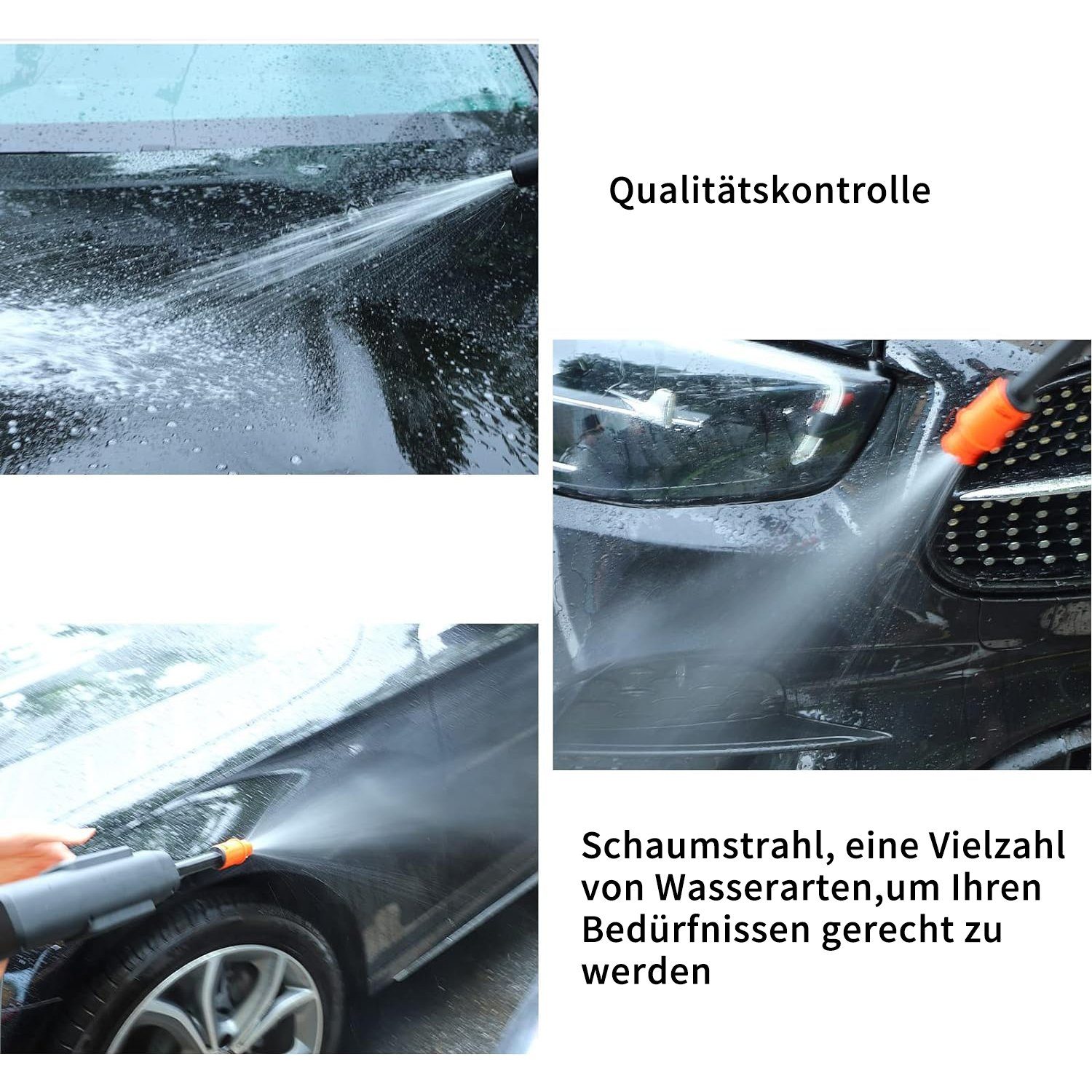 Yaviel Akku-Hochdruckreiniger Akku Hochdruckreiniger Druckreiniger Mobiler Hochdruckreiniger Klein, 5M Schlauch mit 2 AKKU 1800 mAh für Auto Waschen Bewässern