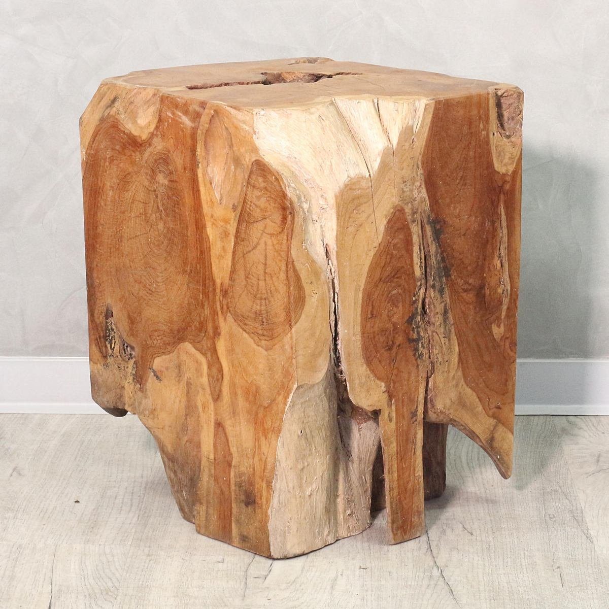 Oriental Galerie Blumenhocker Hocker aus massiven Holz Natur ca 29 x 41 cm Unikat H2 (1 St), Handarbeit