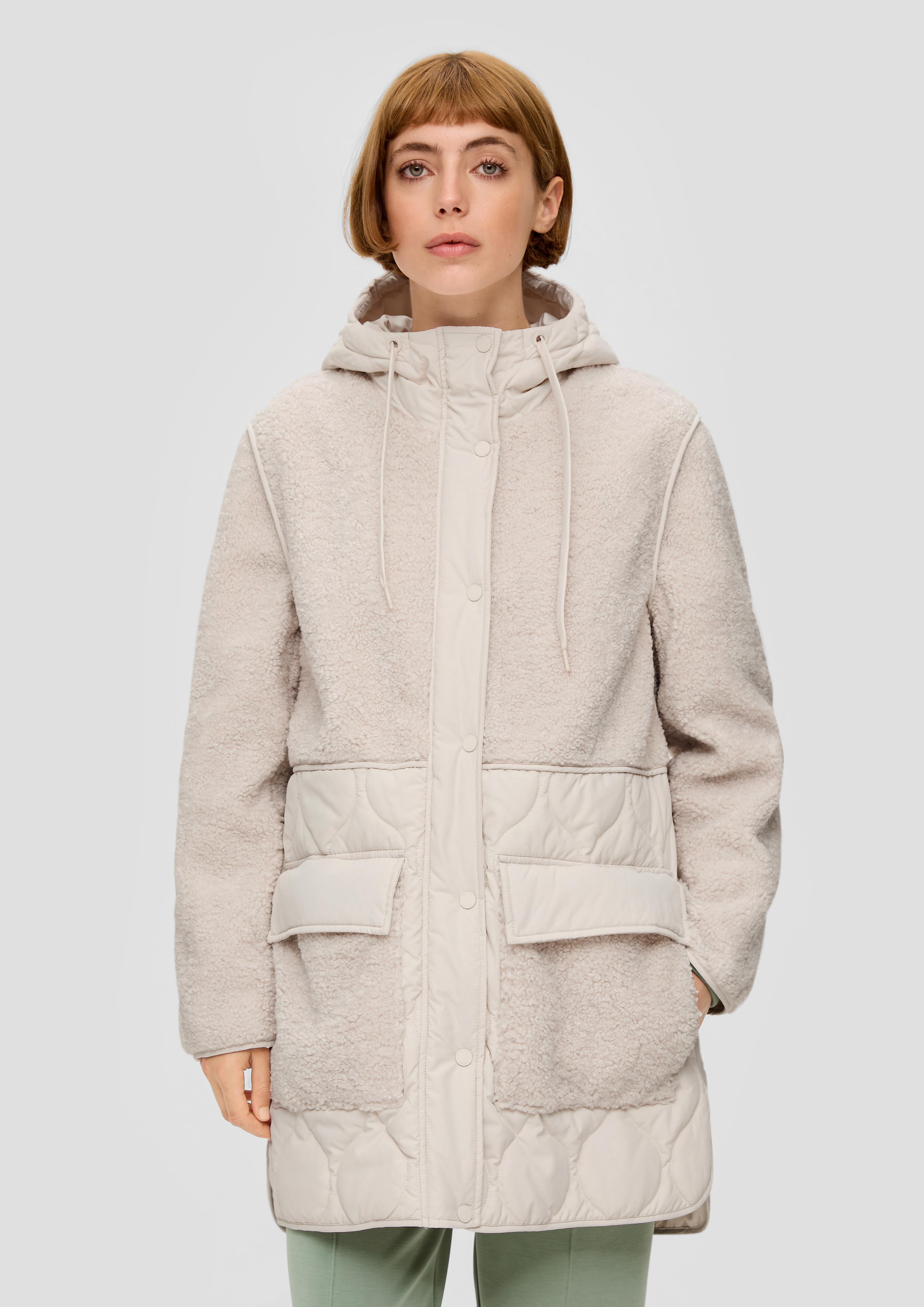 Jacke im Fabricmix mit Teddy-Plüsch  2134805-8009
