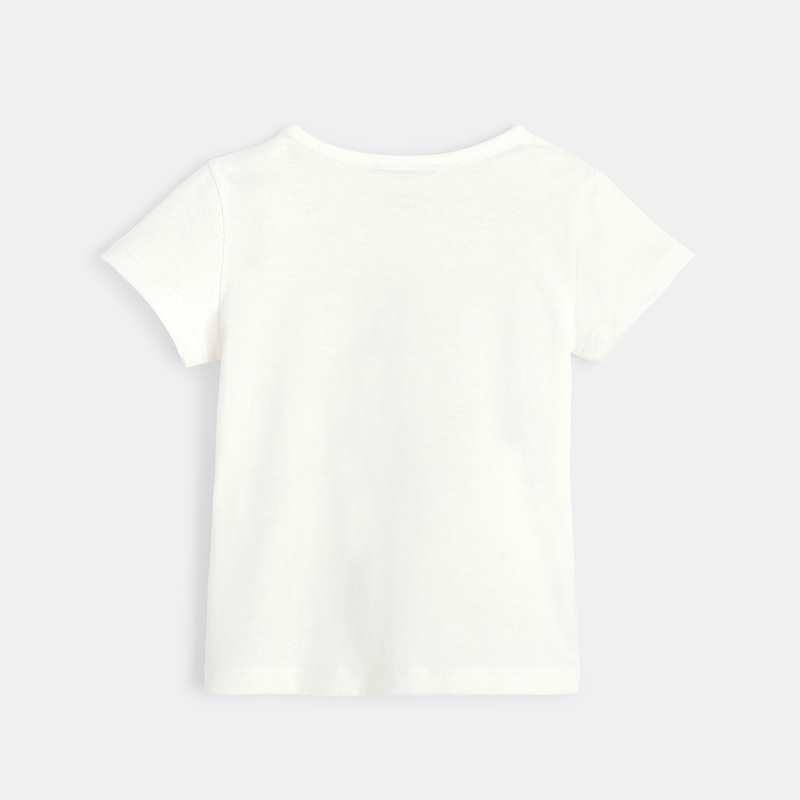 T-shirt manches courtes bébé fille en coton beige Absorba