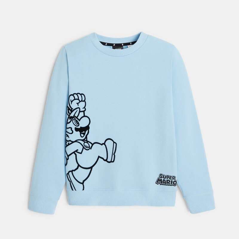 Sweat Super Mario bleu mixte Z