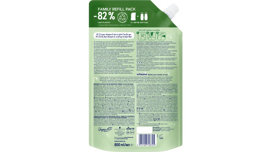 SCHAUMA Shampoo 7 Kräuter Nachfüllpack 800 ml