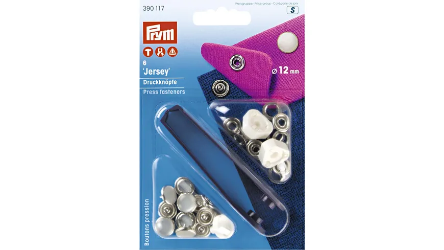 Prym nähfreie Druckknopfe  Jersey Messing 12 mm perlmutt perlmutt