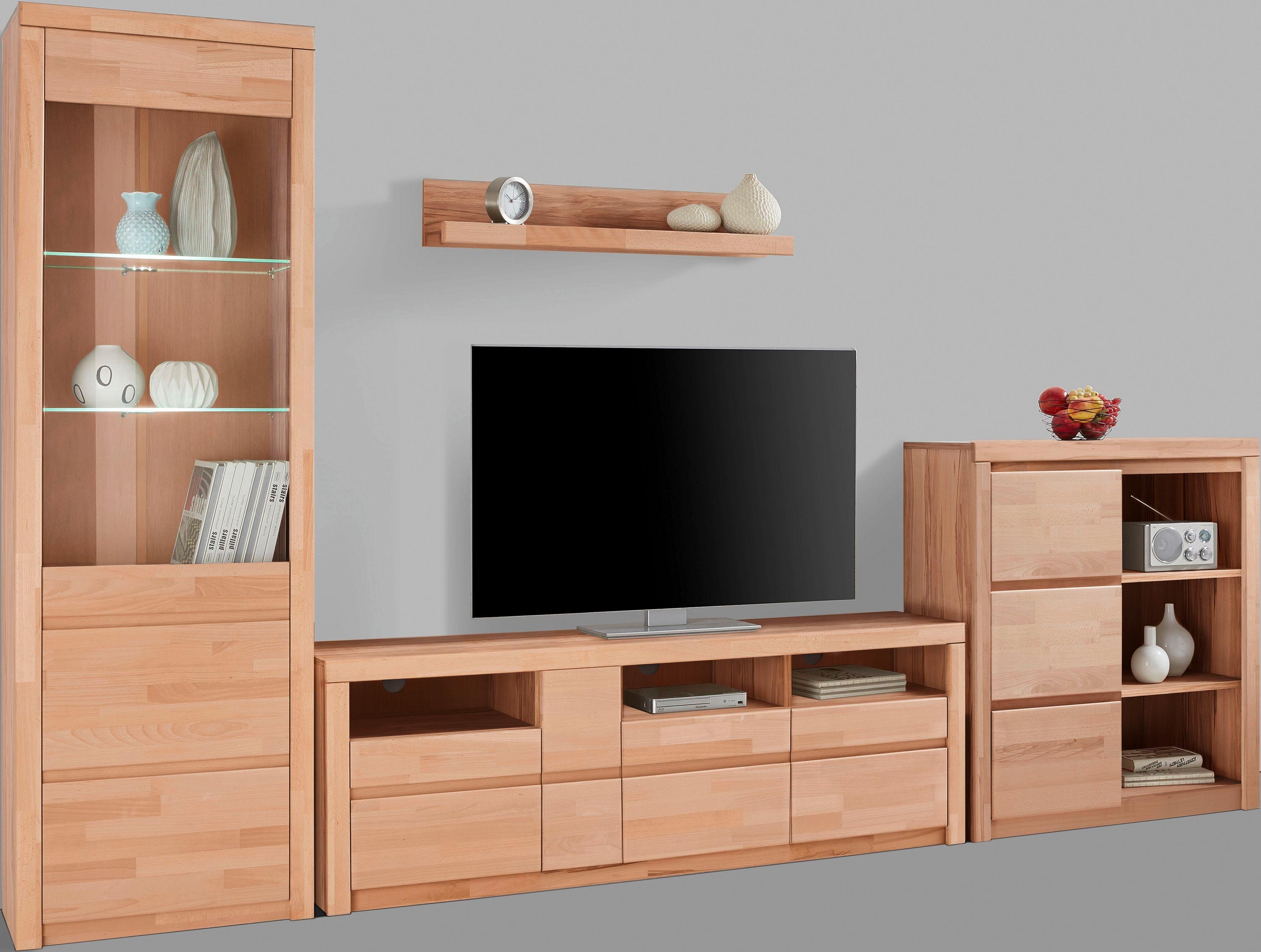 Woltra Wohnwand Silkeborg, (Set, 4-St), teilmassives Holz
