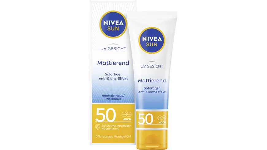 NIVEA SUN mattierender Sonnenschutz Anti-Glanz-Effekt LSF50 50 ml