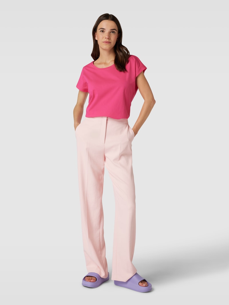 T-Shirt mit Rundhalsausschnitt in fuchsia