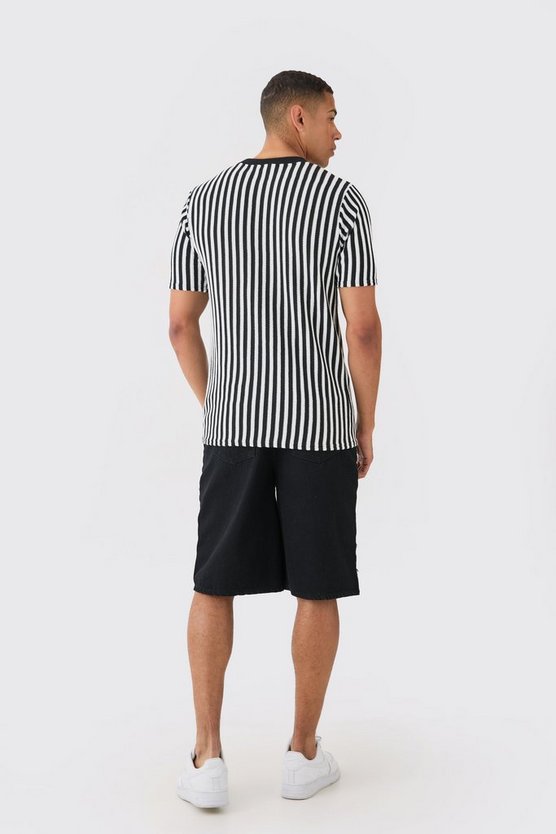 Slim Fit Stripe Rib T-shirt