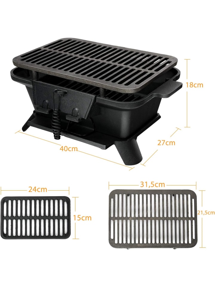 COSTWAY Campinggrill 2-stufig 40x27x18cm in Schwarz günstig kaufen onesize