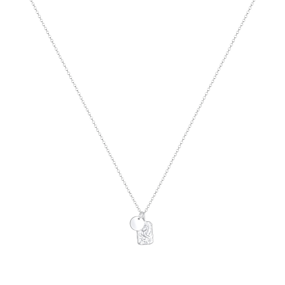 Elli Elli Collier Plättchen Rechteck Geo Organic Look 925 Silber Bijoux