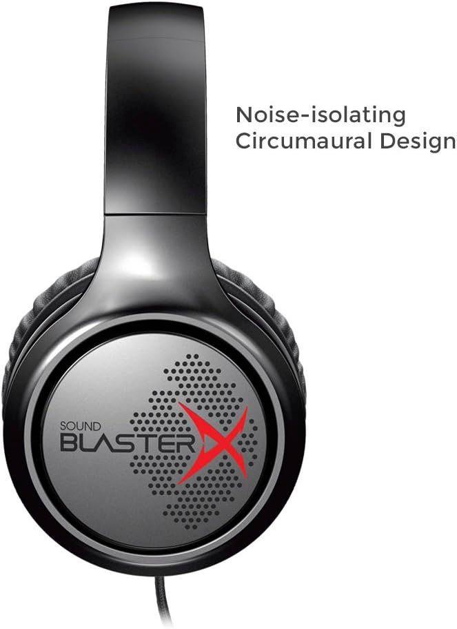 Creative Sound BlasterX H3 Gaming-Headset (Mikrofon abnehmbar, Rauschunterdrückung, für PC, PS4 und XBOX One)