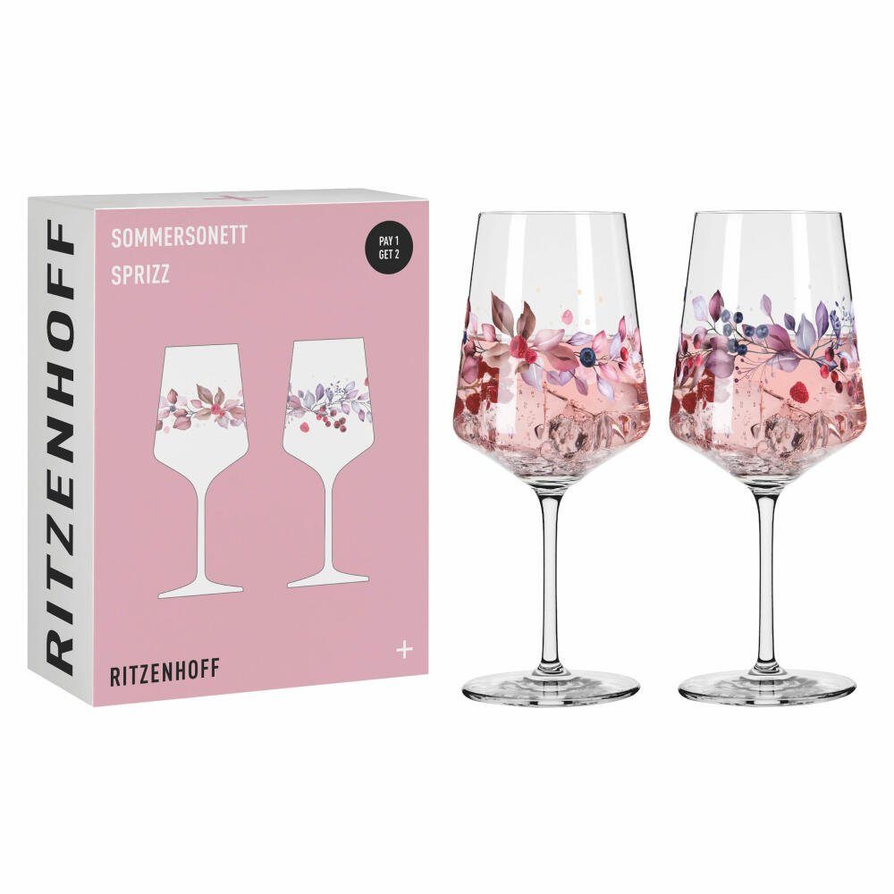Ritzenhoff Aperitifglas 2er-Set Sommersonett F23, Kristallglas, Made in Germany
