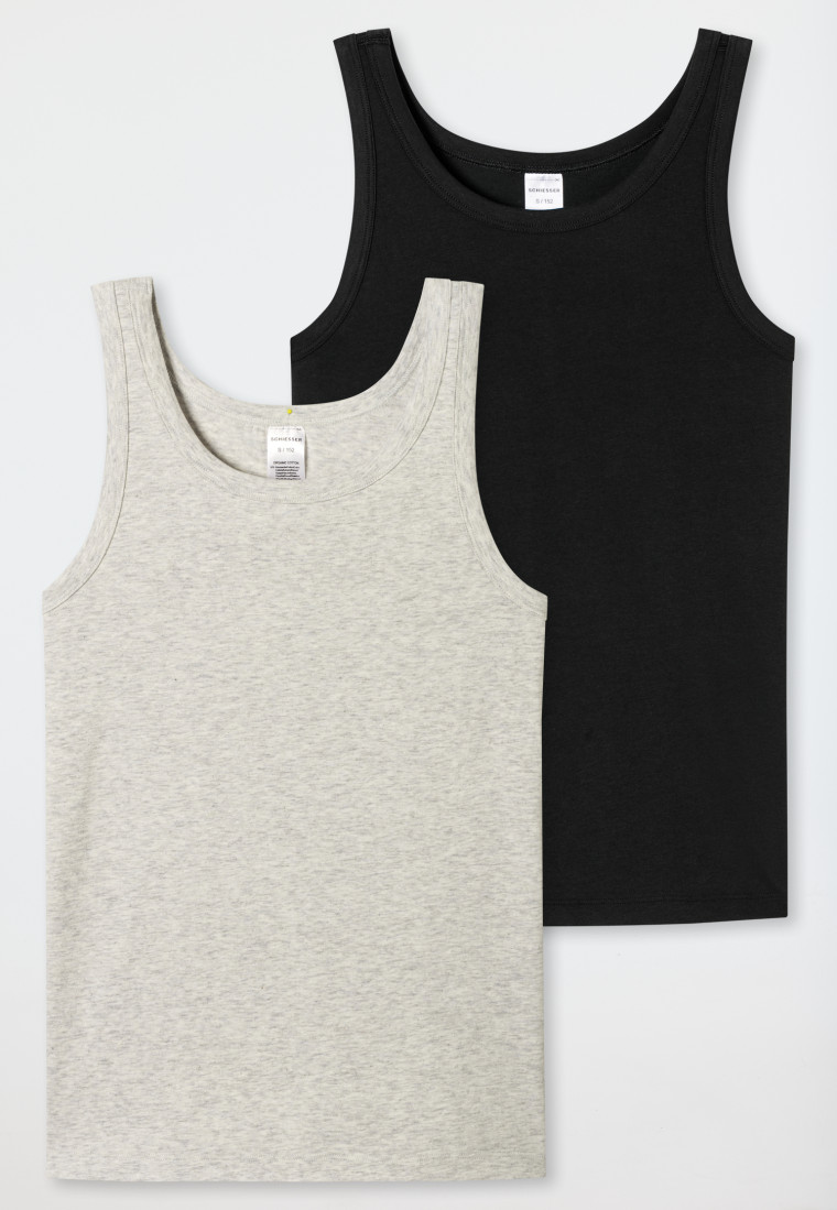 Tanktops 2er-Pack schwarz/grau meliert - 95/5