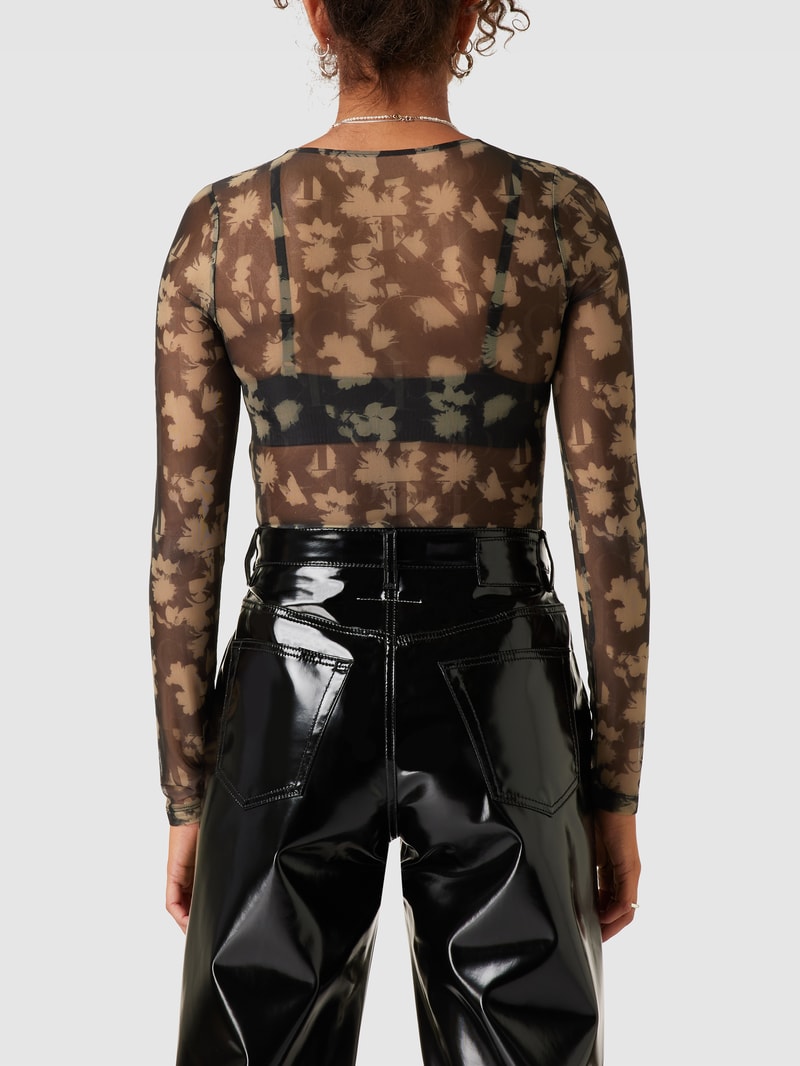 Body mit Allover-Muster Modell 'ALL OVER PRINT MESH BODY' in black