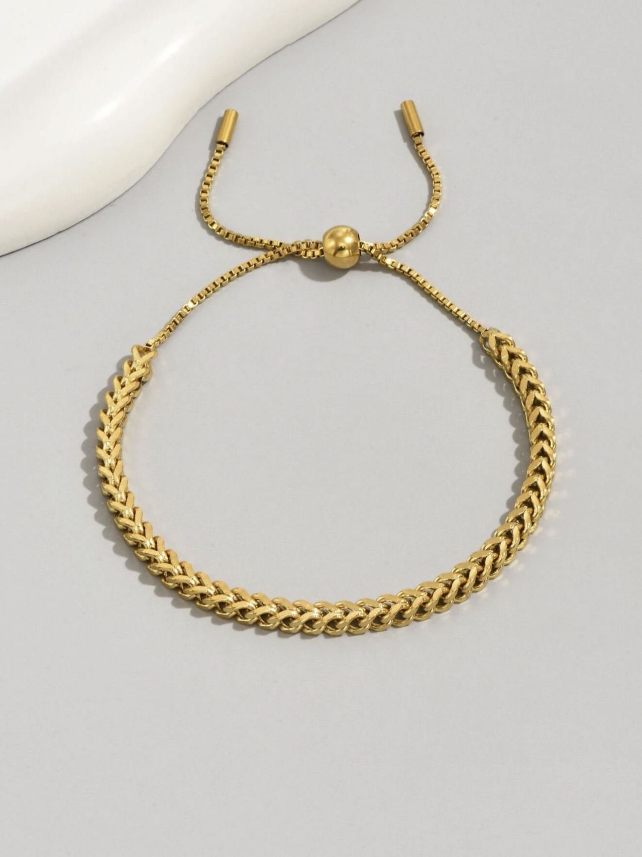 ENGELSINN Armband Kettenarmband Gold Armkette Edelstahl Gliederarmband inkl. Geschenkbox (1-tlg), Hochwertige Verarbeitung