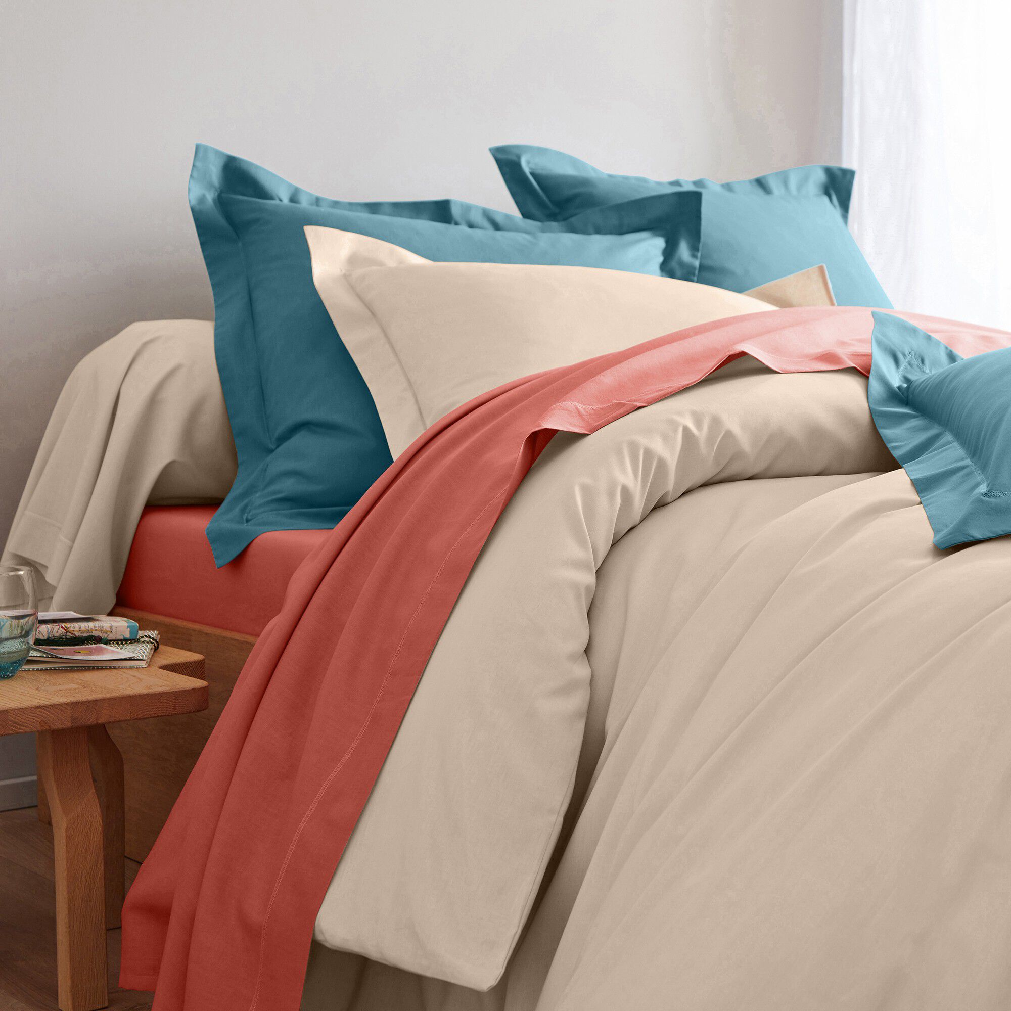 Linge de lit uni coton