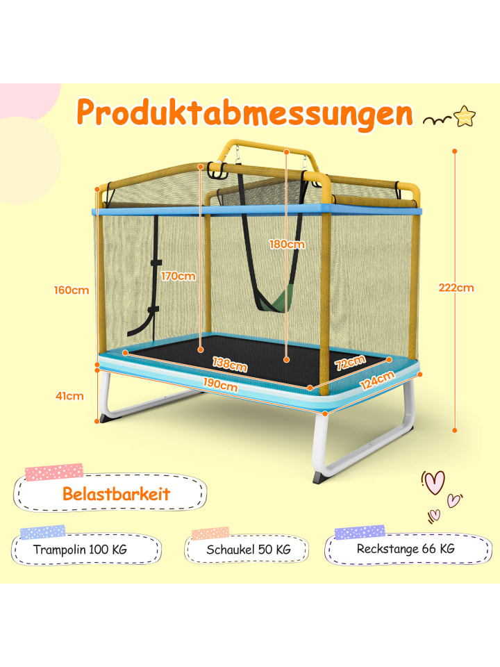 COSTWAY 3 in 1 Trampolin in Gelb günstig kaufen onesize