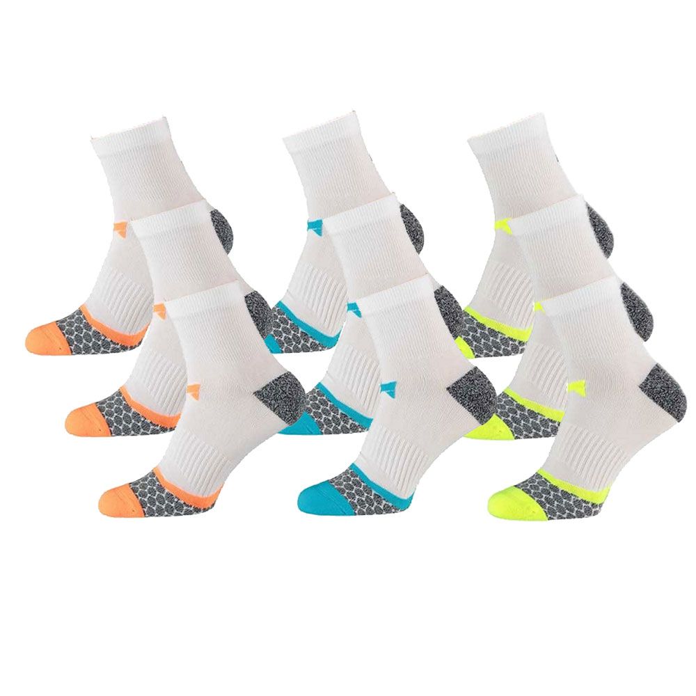 Xtreme 9 Paar Multi White Laufsocken