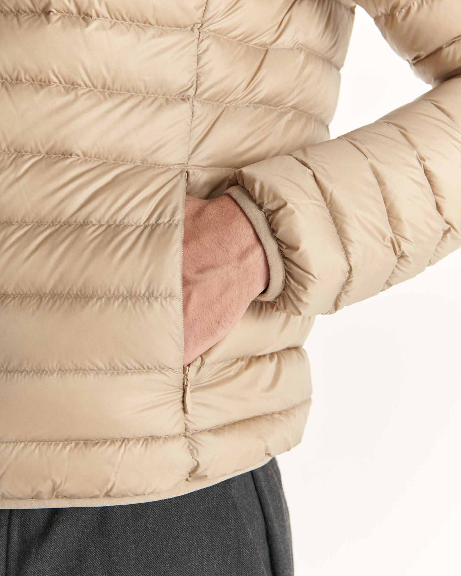 Doudoune légère à capuche Beige Nico