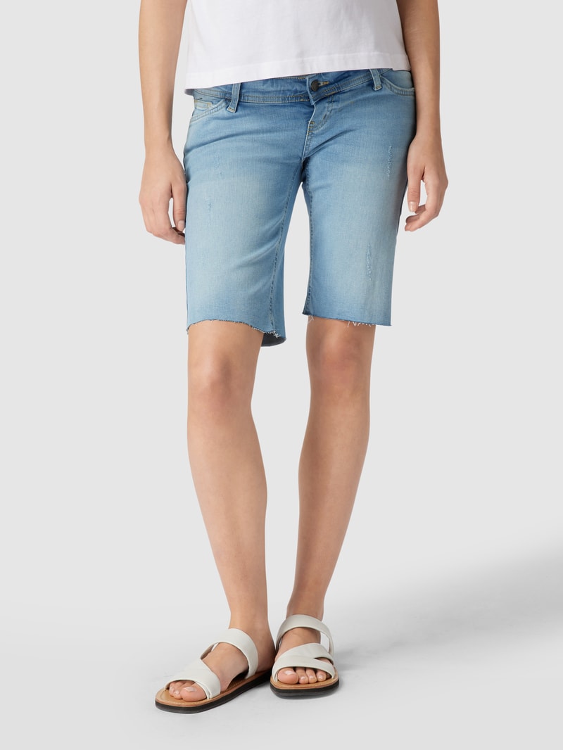 Umstands-Jeansshorts im Used-Look in hellblau meliert