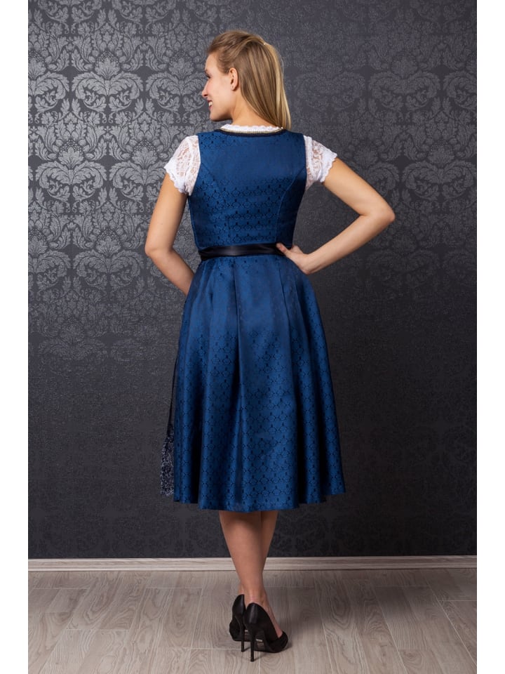 Edelnice Midi Dirndl 2-teilig Josepha in blau günstig kaufen