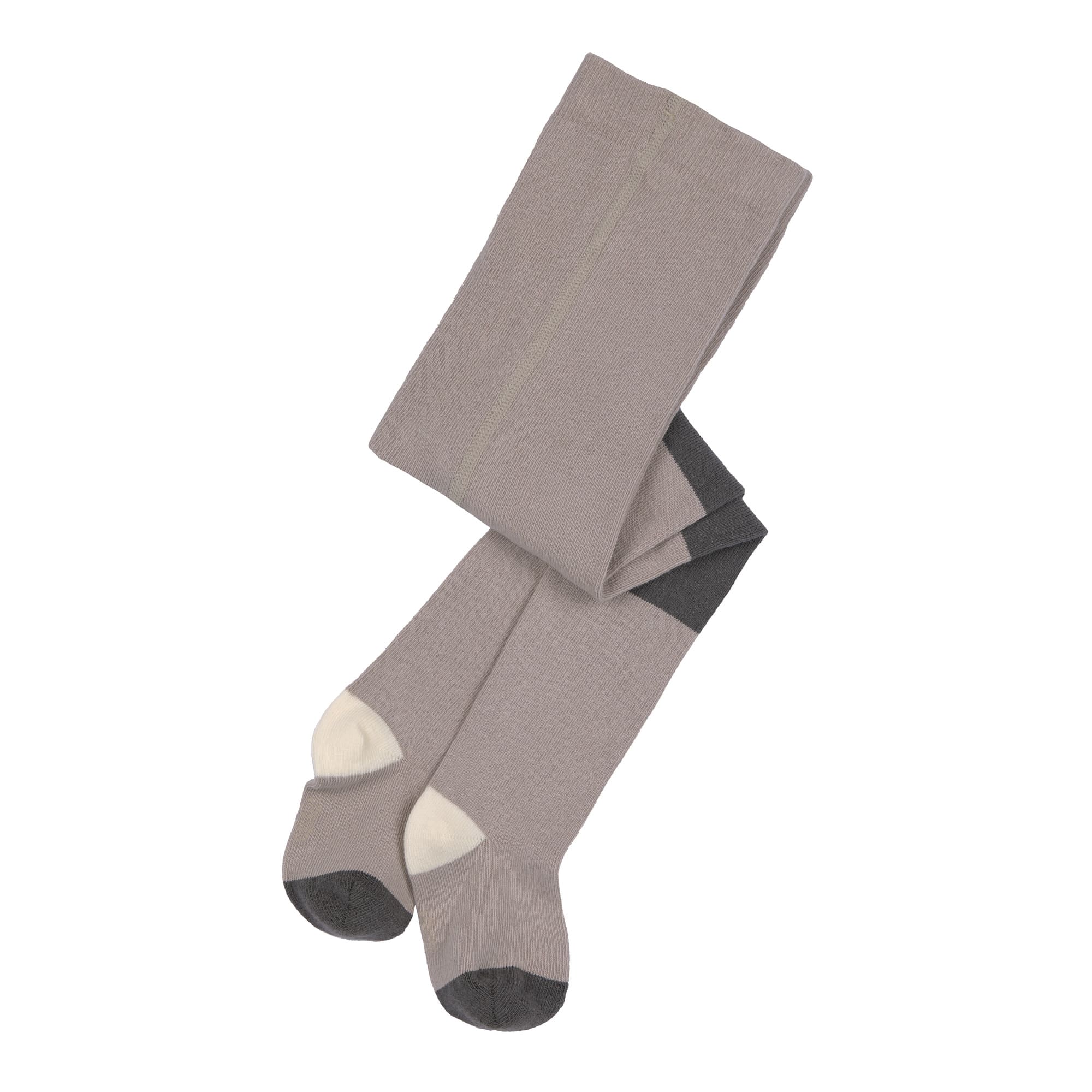Strumpfhose GOTS - Tights, Block Streifen Taupe Anthrazit