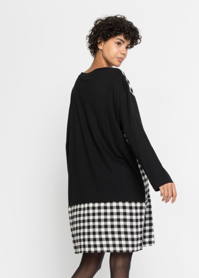 Shirtkleid mit Webeinsatz