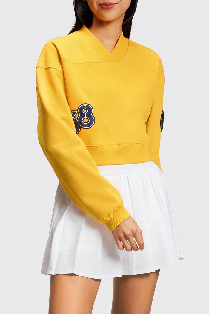 Cropped College-Sweatshirt mit Patches