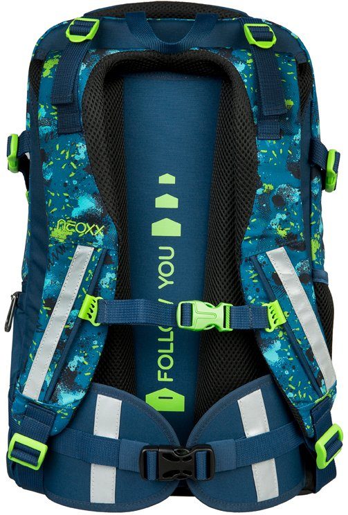 neoxx Schulrucksack Active, Petrol Extrem, aus recycelten PET-Flaschen