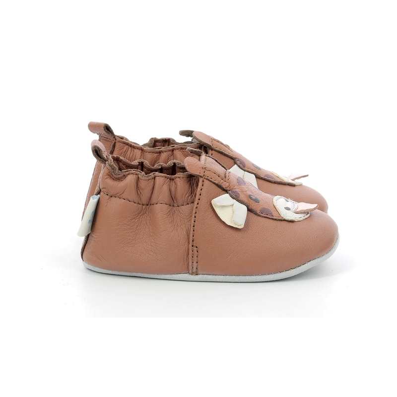 Chaussons cuir tannage vegetal Cute Girafon