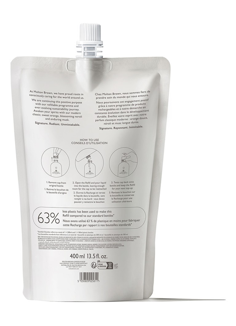 Molton Brown Appelsiini ja bergamotti -kylpy- ja suihkugeelin täyttöpakkaus