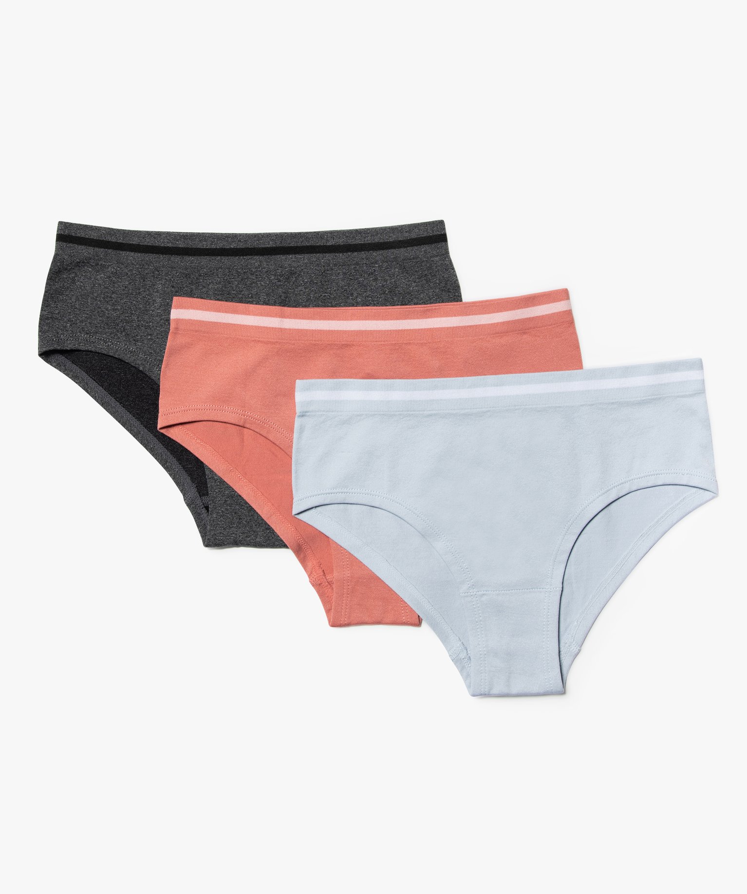 Shorties fille en coton stretch avec inscription au dos (lot... multicolore | GEMO