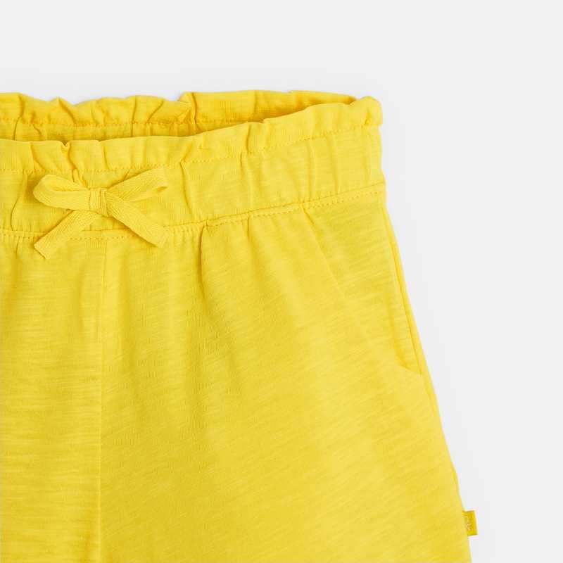Short en jersey uni jaune fille