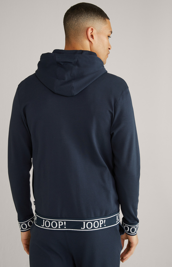 Hoodie-Sweatjacke in Dunkelblau