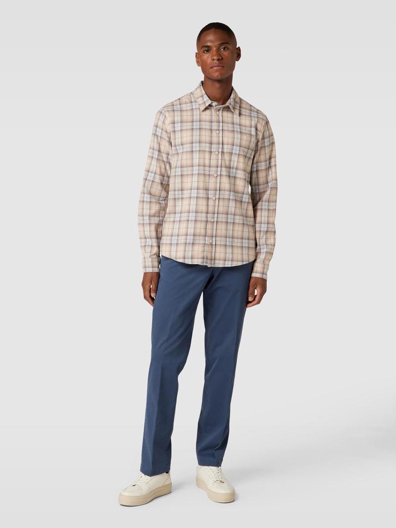 Regular Fit Chino mit Paspeltaschen Modell 'PEAKER' in rauchblau