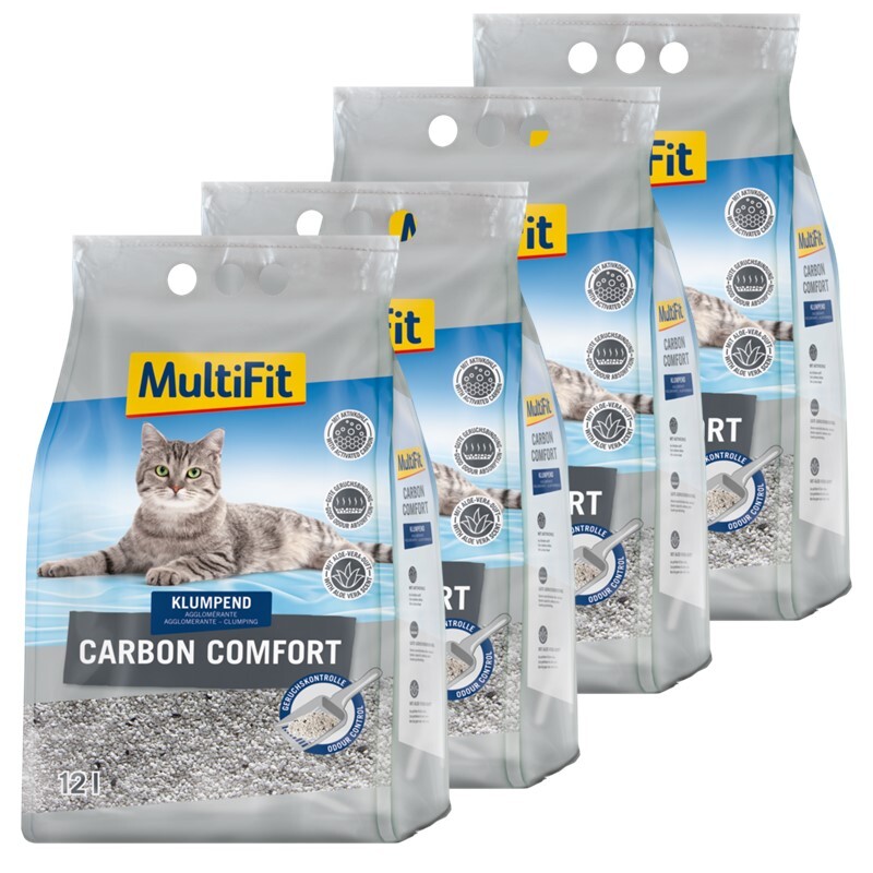 MultiFit Katzenstreu MultiFit Carbon Comfort 4x12 l