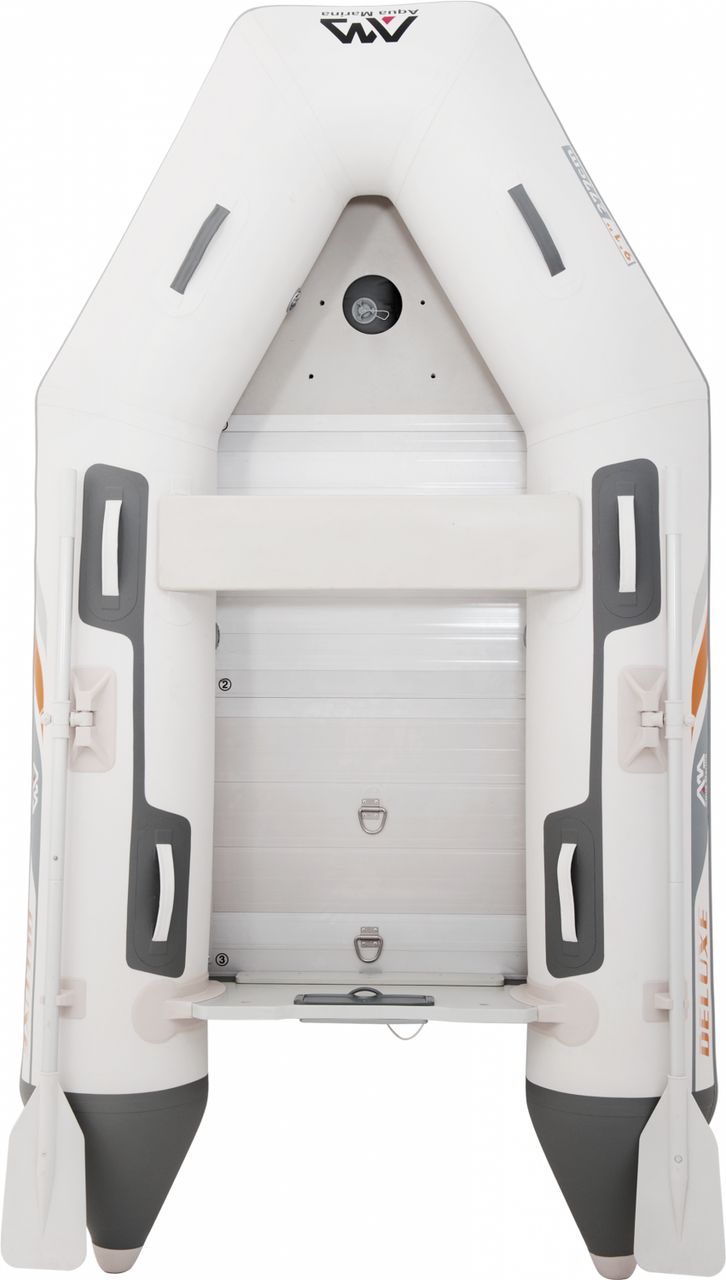 PureHaven Aqua Marina Deluxe Schlauchboot 4 Personen 277x150cm mit Hochdruck-PVC-Gewebe Reparaturset Handpumpe Sitzbank Transporttasche Paddel Weiß