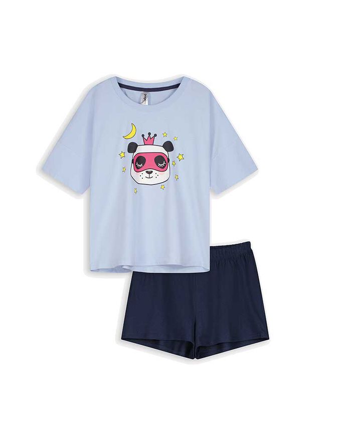Pyjama Set aus Shirt und Shorts - Print