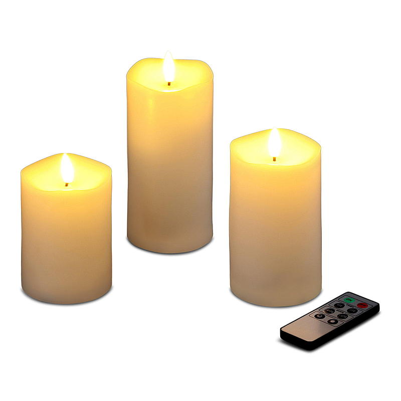 Vie Home Kubbelys 3-pk LED inne/ute m/fjernkontroll