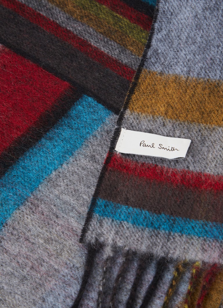 Paul Smith Signature Stripe scarf in cashmere blend 185 x 40 cm