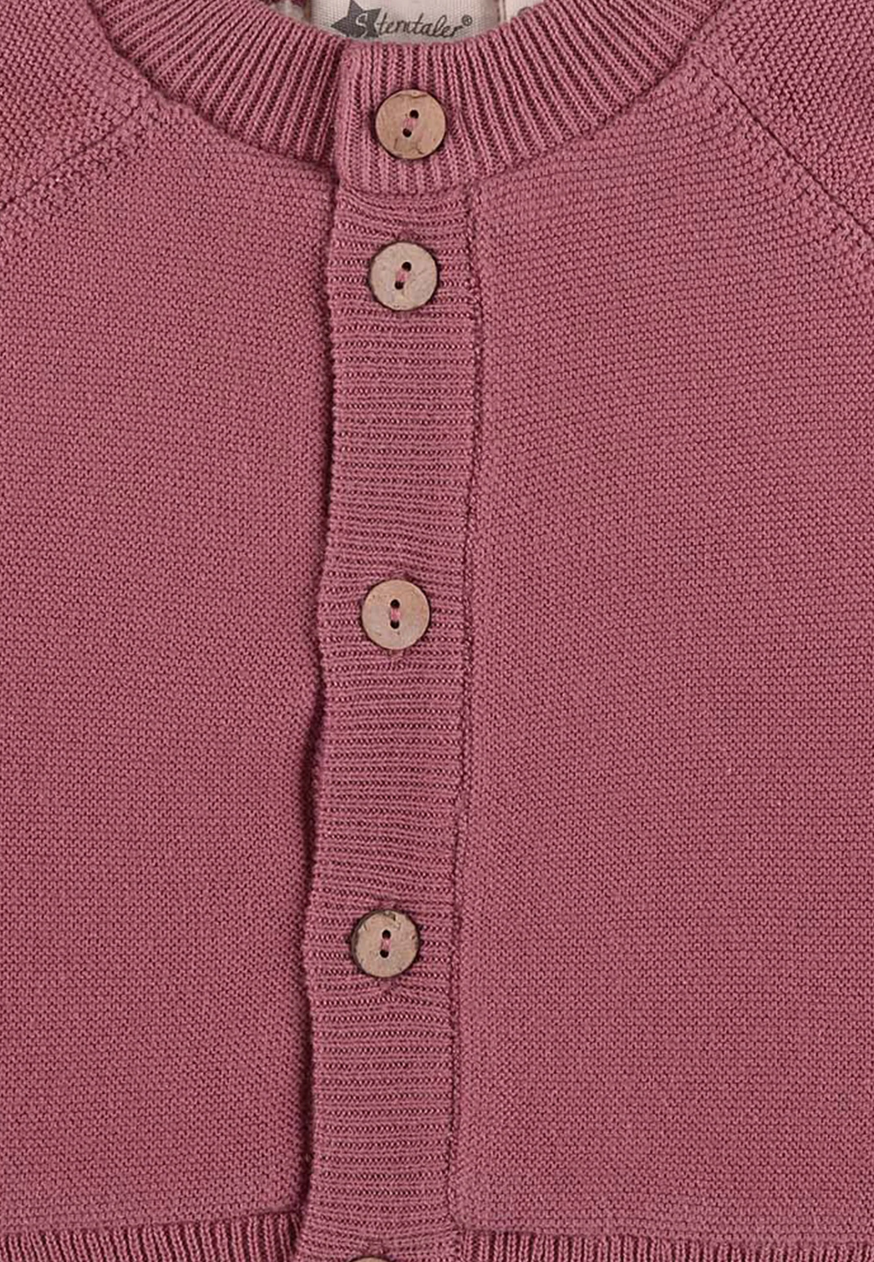 GOTS Strick-Jacke mit Herz am Rücken in Rosa