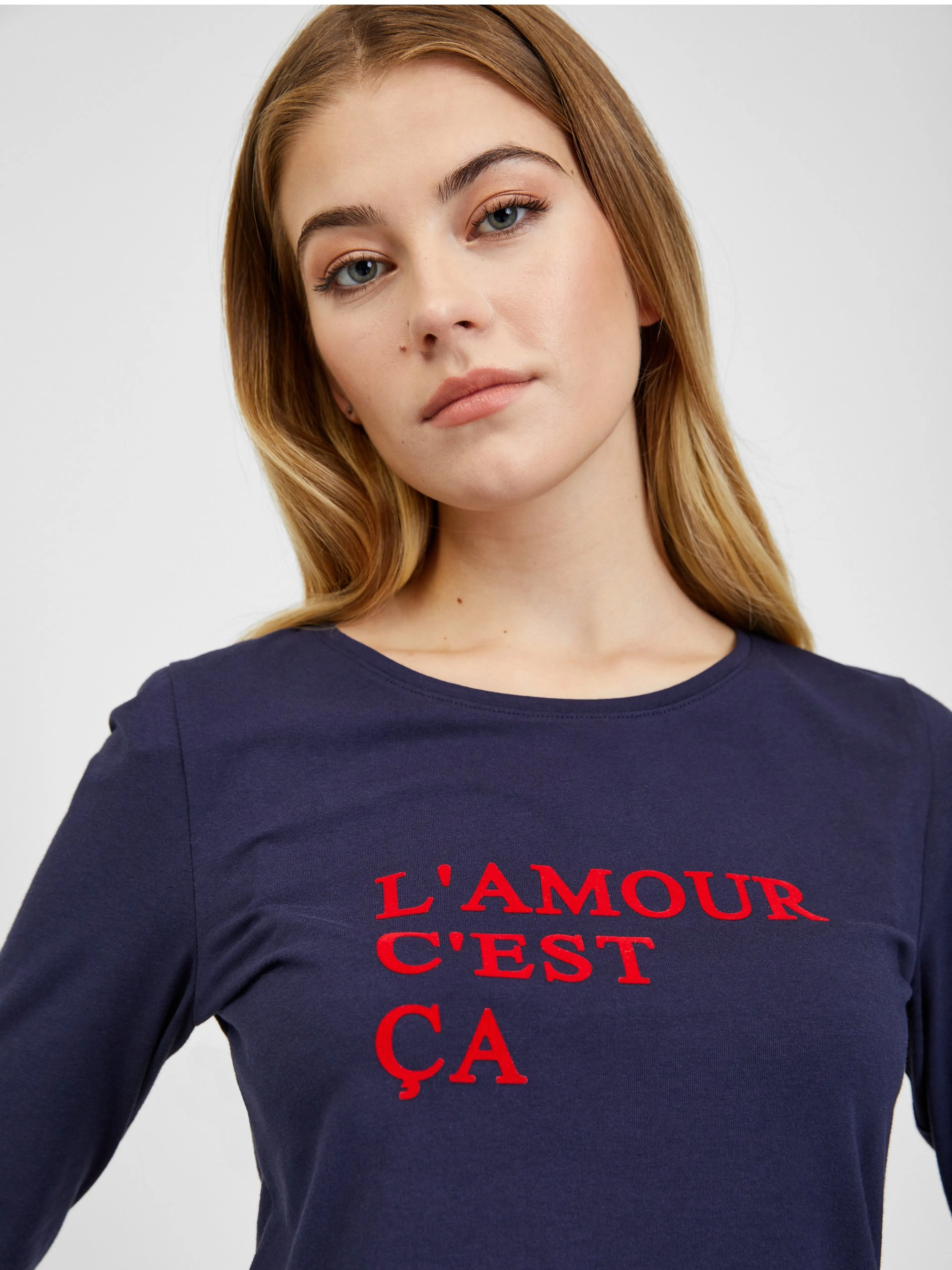 Dunkelblaues Damen-T-Shirt ORSAY