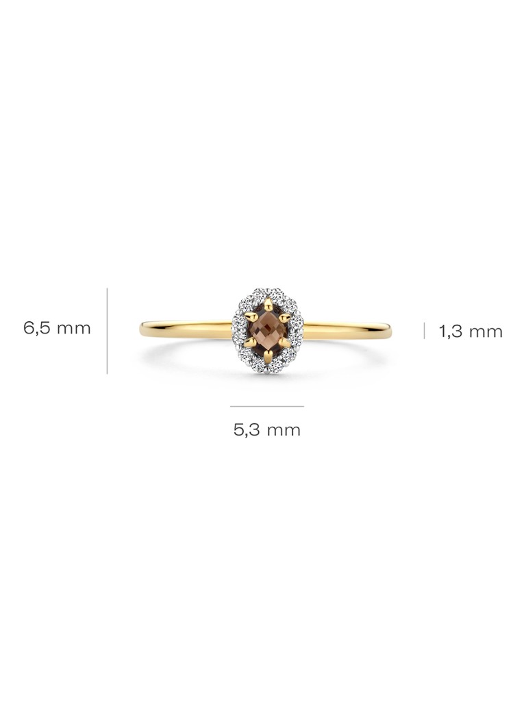 14 karātu dzeltenā zelta sārtuma gredzens ar akmeni 1258YSQ