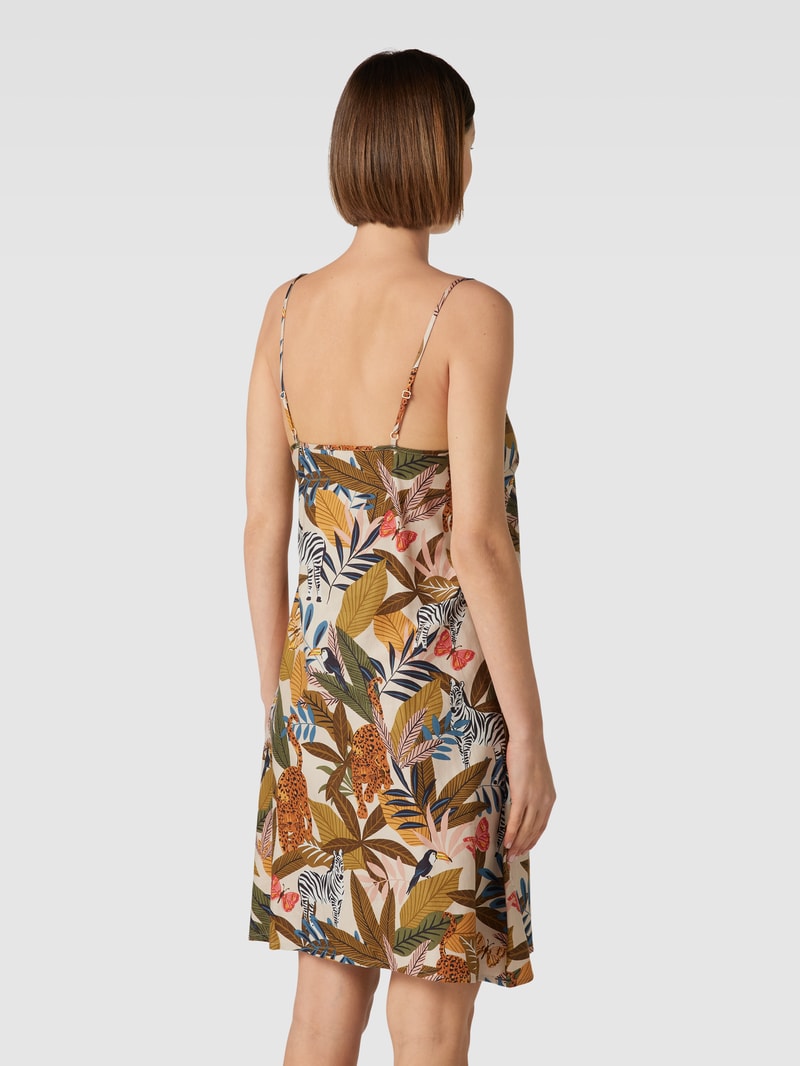 Nachthemd mit Allover-Muster Modell 'Savannah' in khaki