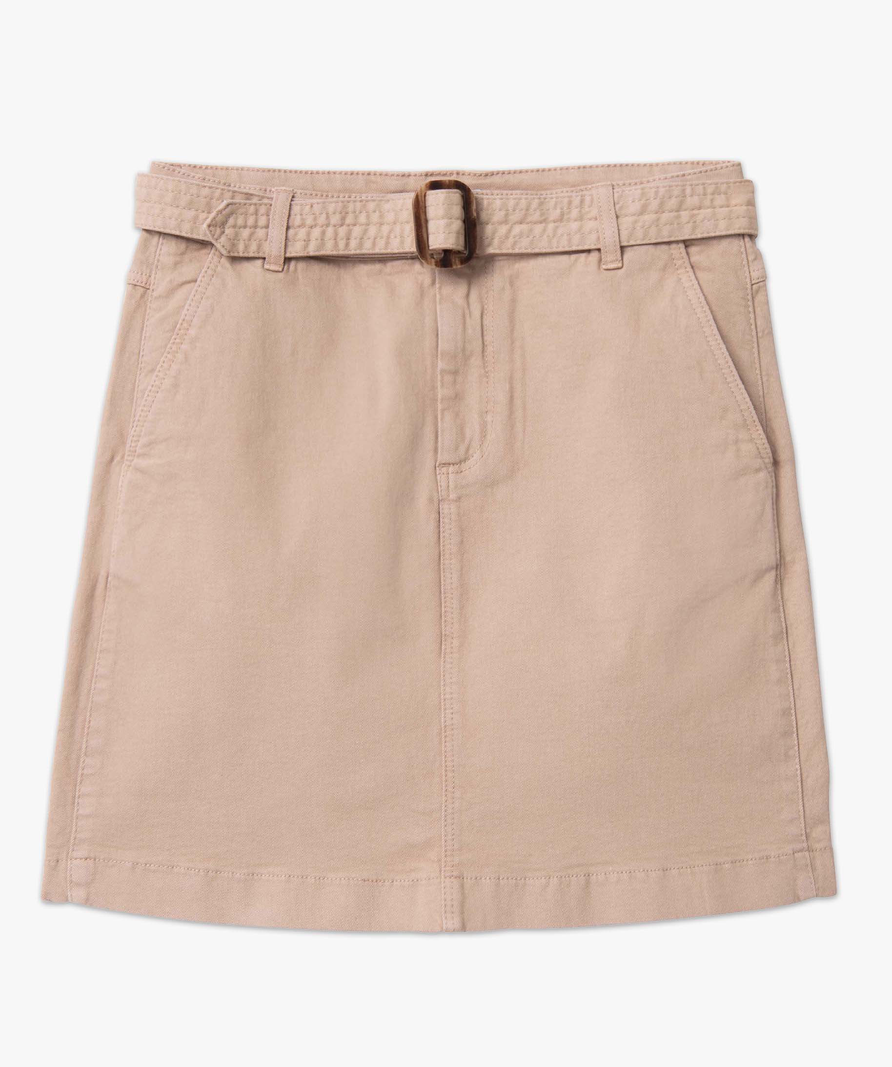 Jupe femme en toile de coton extensible avec ceinture rose | GEMO