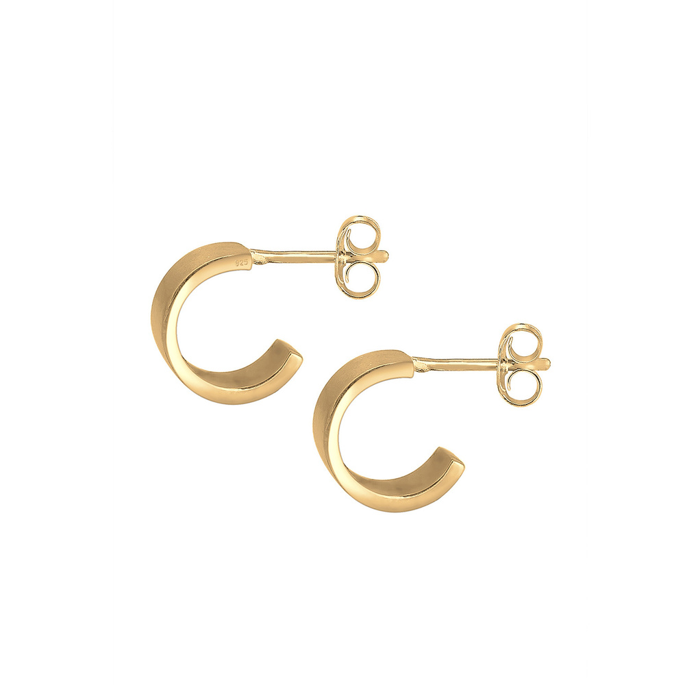 Elli Elli Boucles d'Oreilles Creolen Hänger Basic Geo Trend Matt 925er Silber Boucles d'oreilles