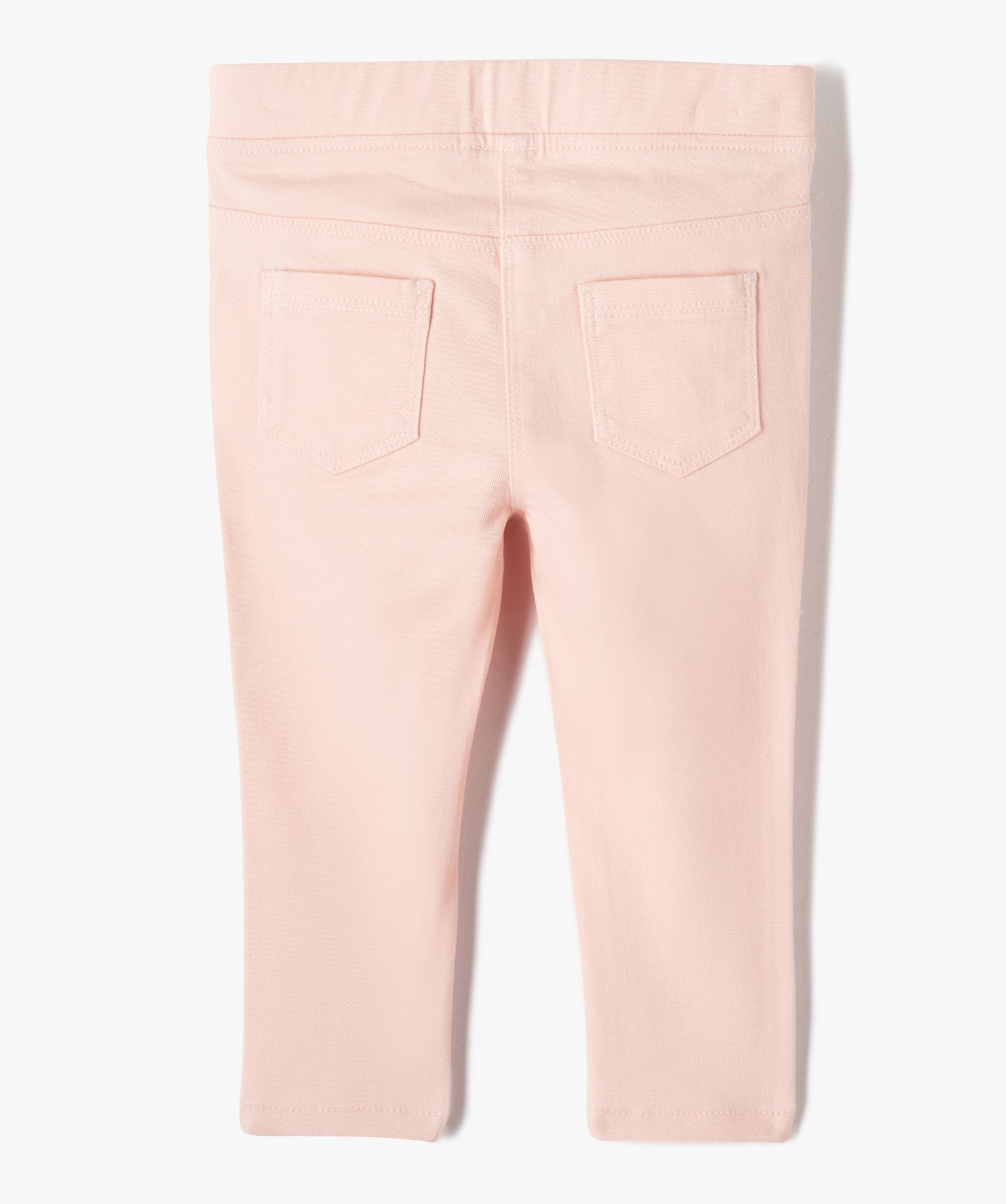 Pantalon bébé fille slim uni à taille élastiquée rose | GEMO