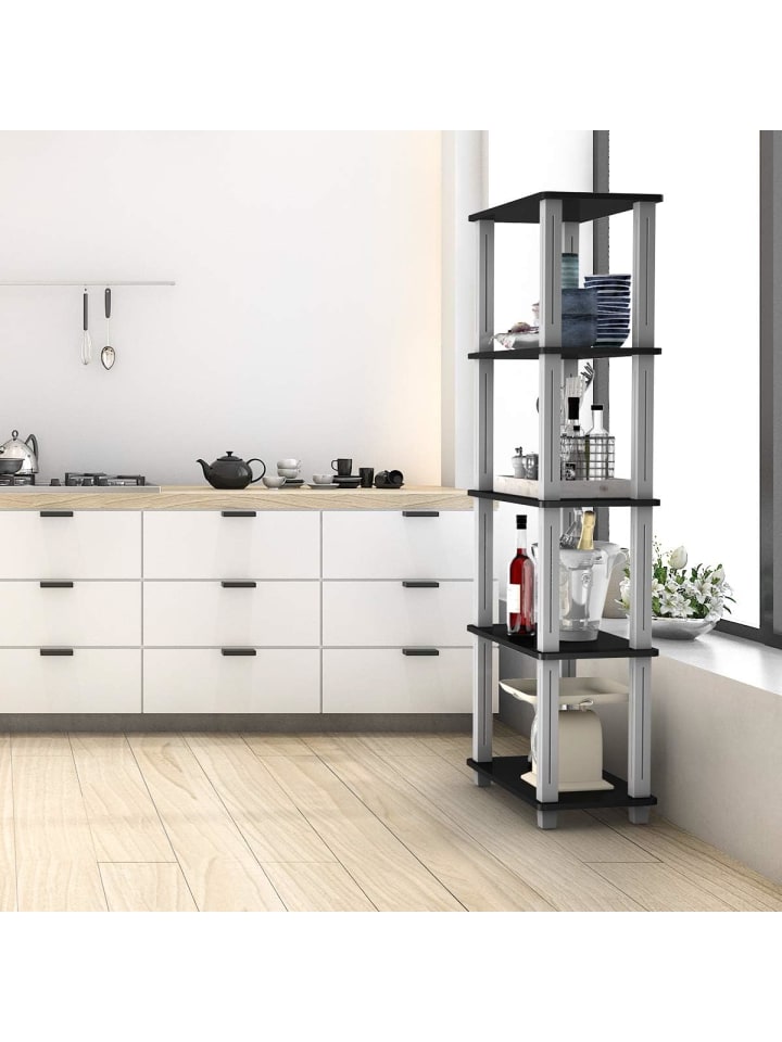 COSTWAY Bücherregal mit 5 Ebenen in Schwarz günstig kaufen 60 cm