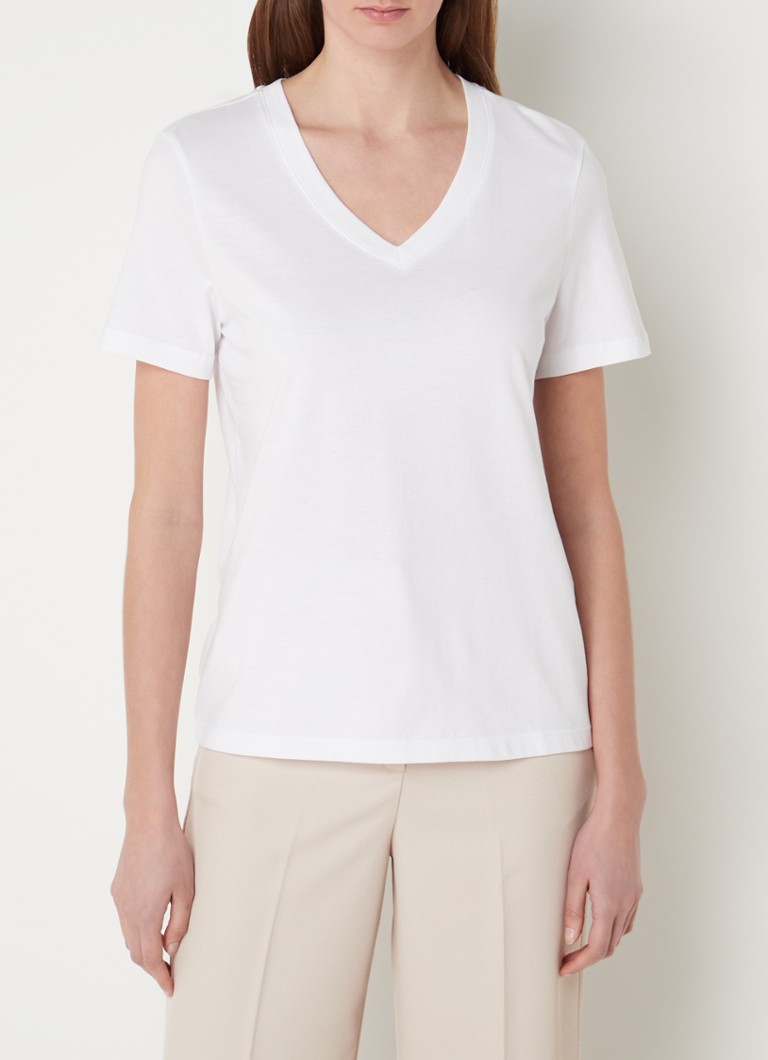 Selected Femme Essential organic cotton T-shirt with V-neck